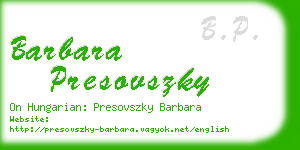 barbara presovszky business card